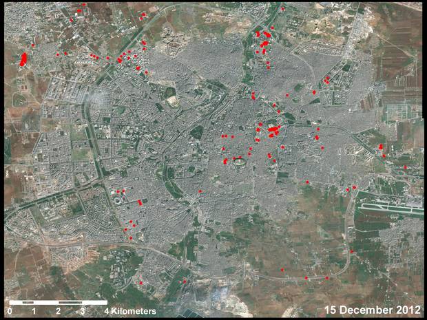 Satellite Photos Syria Damage December