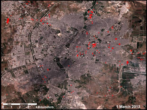 Satellite Photos Syria Damage March